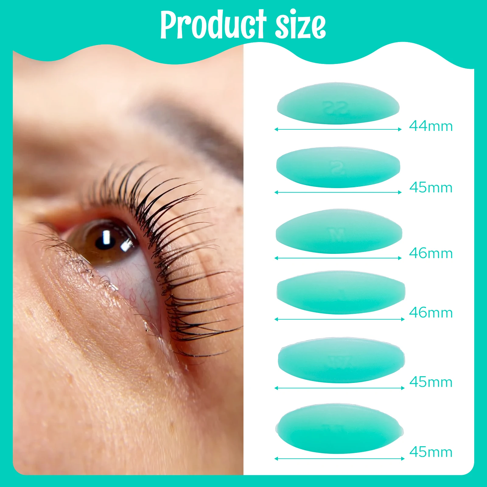 Lomansa 7 Pairs L Curl Silicone Eyelash Perm Pads Sticky Lashes Rod Shield Lifting 3D Eyelash Curler Accessories Makeup Tools