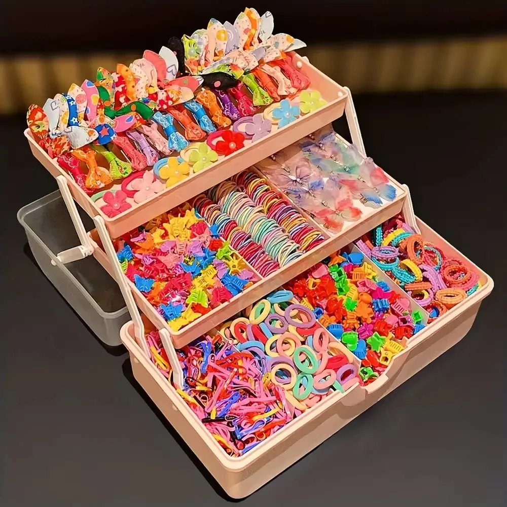 555 Pieces Suitable for Girls’ Everyday Outfits, a Festive Hair Accessory Set for Outdoor Travel.
