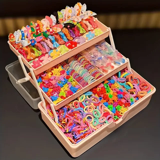 555 Peças Adequadas para Roupas Diárias de Meninas, um Conjunto Festivo de Acessórios para Cabelo para Viagens ao Ar Livre.