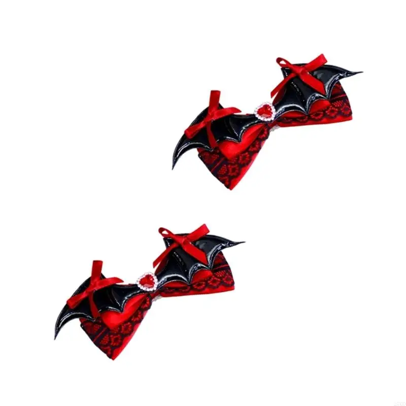 مشابك فيونكات شعر الخفاش للفتيات والنساء قطعتان من إكسسوارات الشعر التنكرية للهالوين #2