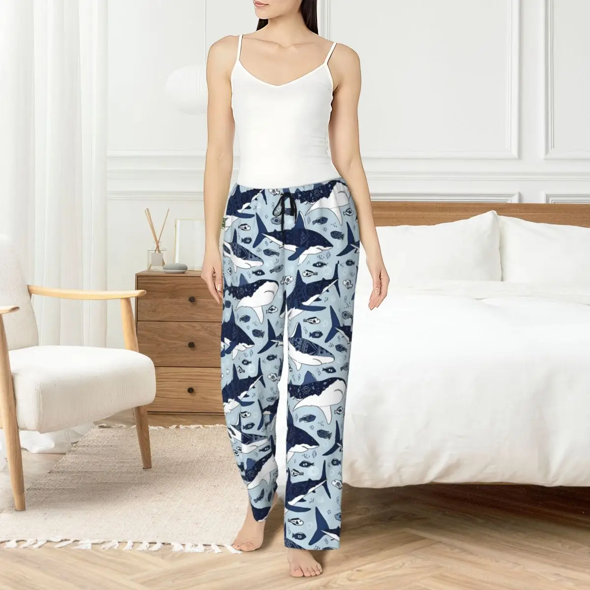 

Custom Women's Shark Pajama Pants Print Cute Animal Sleep Sleepwear Bottoms with Pockets
