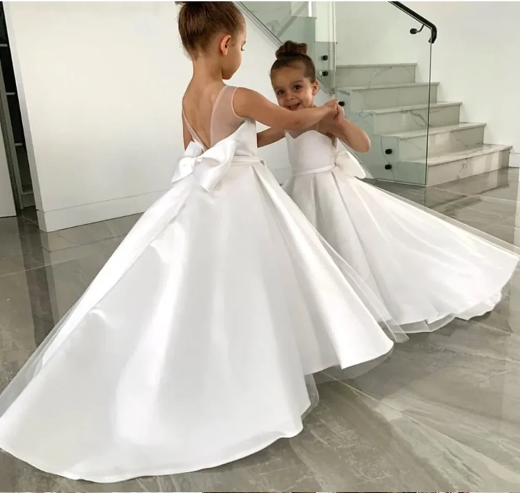 

Flower Girls Dresses Lace Tulle Fluffy Little Princess Birthday Party Gown Formal Wear Events Wedding Party Prom