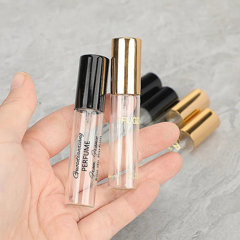 10ml Mini Portable Perfume Bottle Spray Refillable Cosmetic Sample Glass Bottling Empty Container Glass Perfume Bottle 2Colors