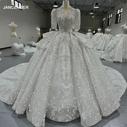International Women's Long Dress For Wedding Ball Gown Customized Beading Wedding Dress Backless vestidos de novia boda