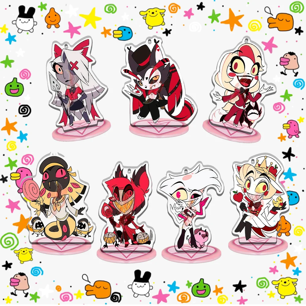 

Hazbin Hotel Charlie & Alastor 10CM Acrylic Standee - Cute Desk Decor for Christmas Room Display, Perfect Anime Collectible Gift