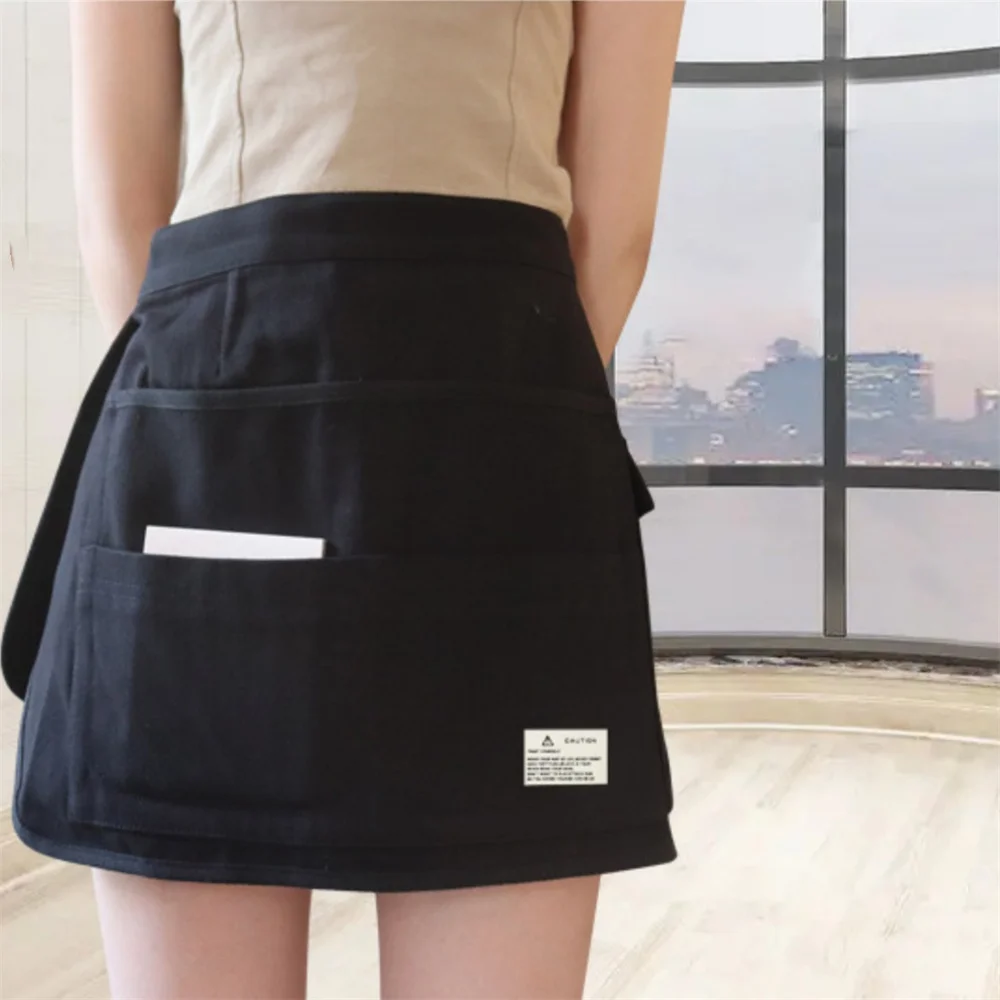 

Multiple Pockets Adjustable Canvas Apron Fashion Half Waist Aprons Waist Apron for Men and Women Horticultural Barber Tool