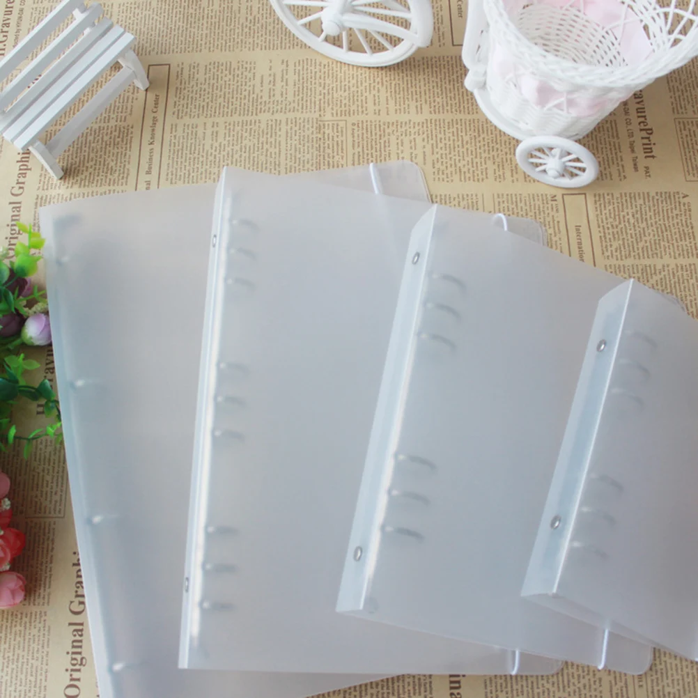 

A4 Paper PP File Folders with Inner Clip Semi Transparent Folder Office Supplies for Loose-leaf Note