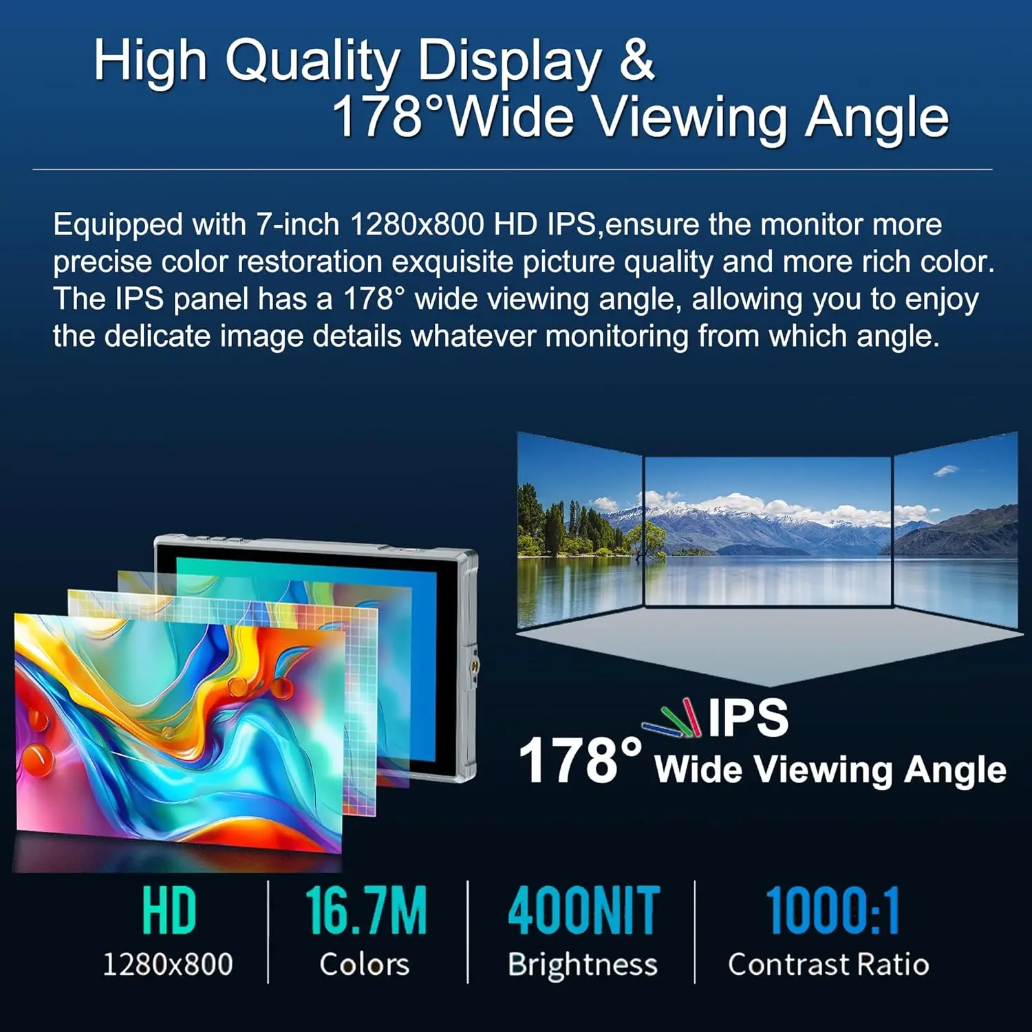 FEELWORLD FW759 PRO 7-inch Touch Screen IPS Camera Monitor 1280x800 HDMI 1.4 AV Input OEM Factory Direct