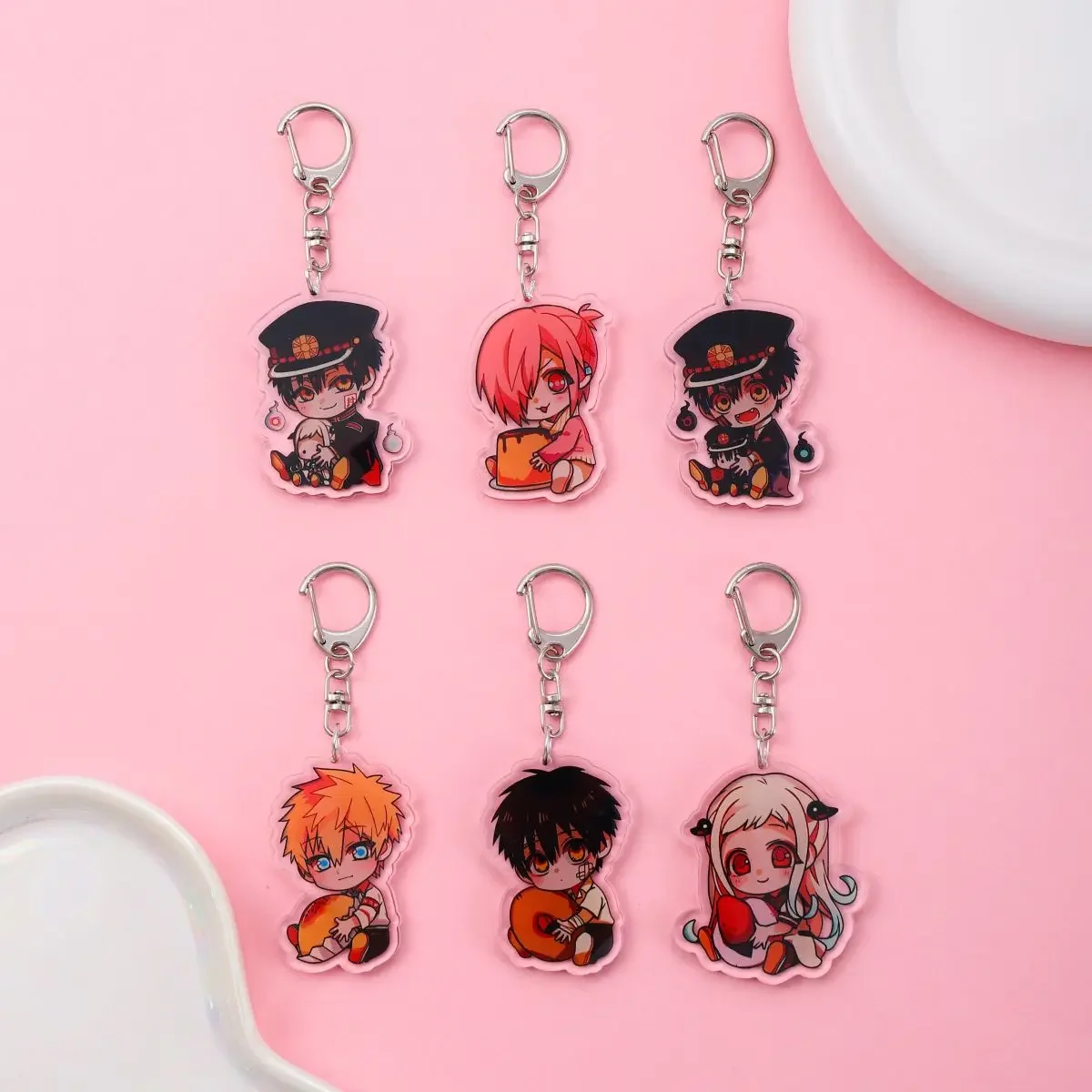 Anime Acrylic keychain accessaries Cartoon funny Bag Pendant Gift cute creative bag charm funny Friends Gifts Keyring