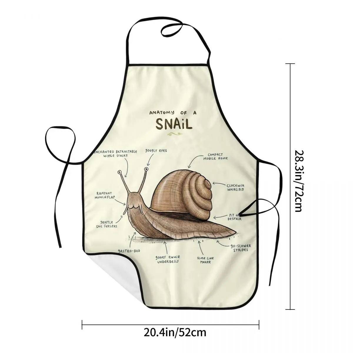 Anatomy Of A Snail Aprons Chef Cooking Cuisine Tablier Waterproof Bib Kitchen Cleaning Pinafore for Women Men Gardening