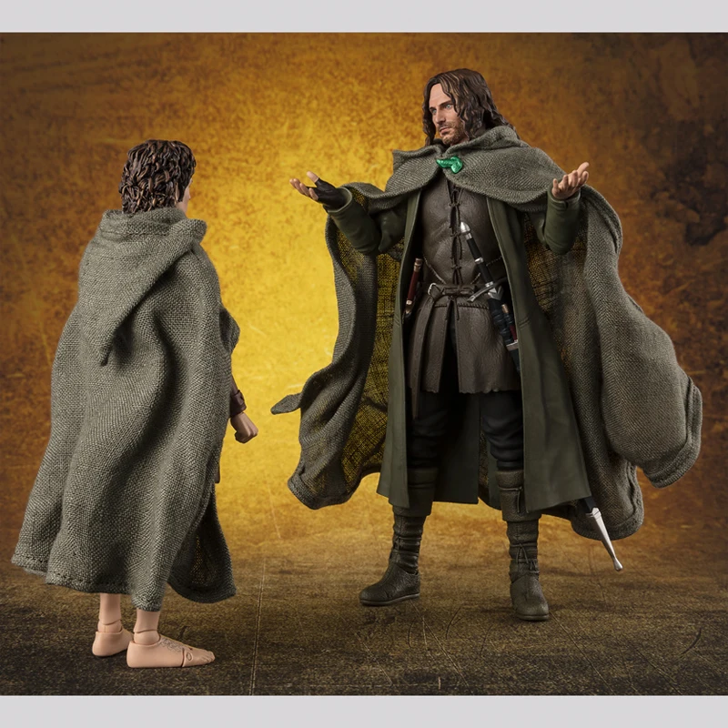 BANDAI Original S.H.Figuarts Frodo Baggins Gollum Aragorn ลอร์ดออฟเดอะริงส์อะนิเมะ Action Figure ของเล่นสะสม