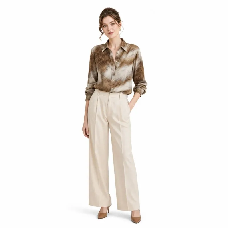 Ultra-light mixed color and smudging effect spring fabric shirt coat dress down designer 3