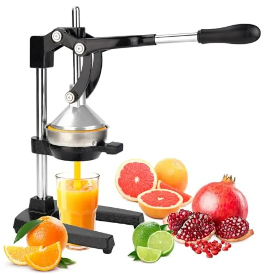Espremedor Manual de Ferro Fundido Reforçado para Limões, Laranjas, Romãs e Toranjas, Prensa de Cítricos em Aço Inoxidável, Fácil de Usar e Limpar
