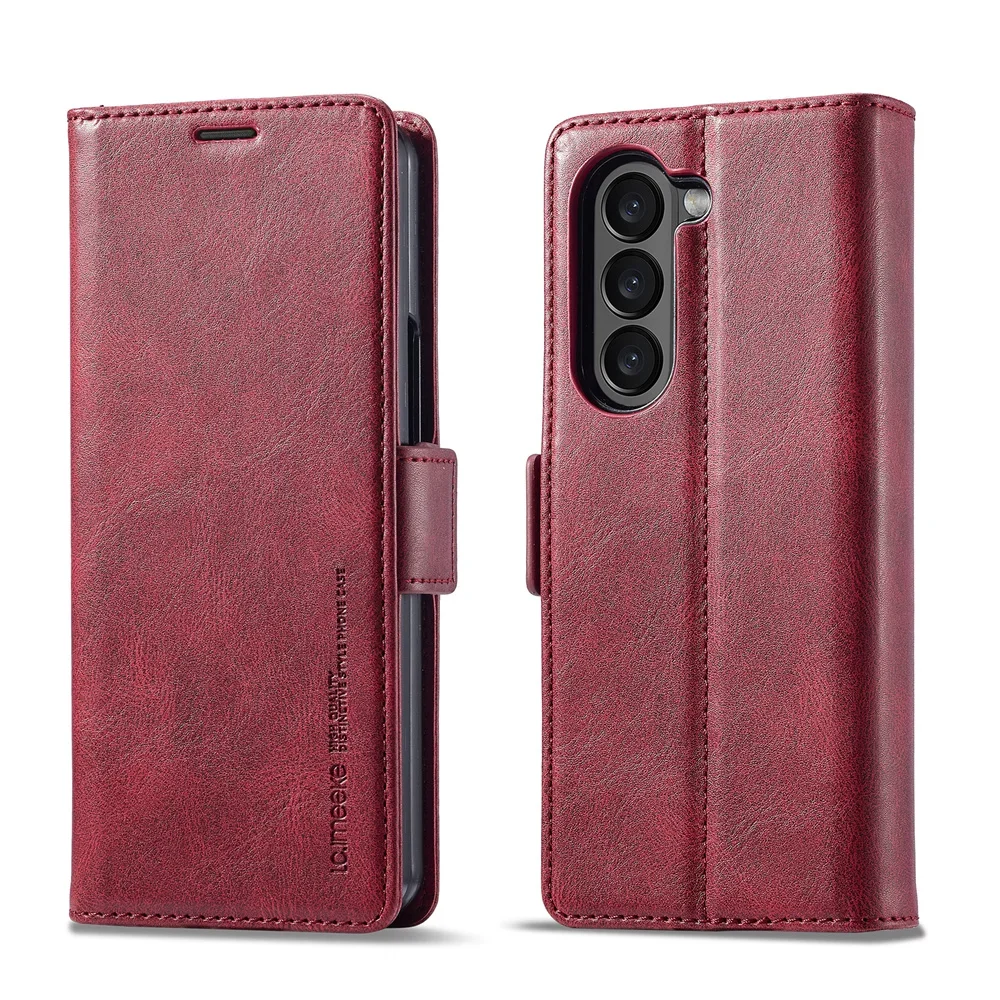 Leather Wallet Phone Case For Samsung Galaxy Z Fold 7 6 5 4 3 Fold7 Fold6 Fold5 5G Cover with RFID Blocking Credit Card Holder view 3