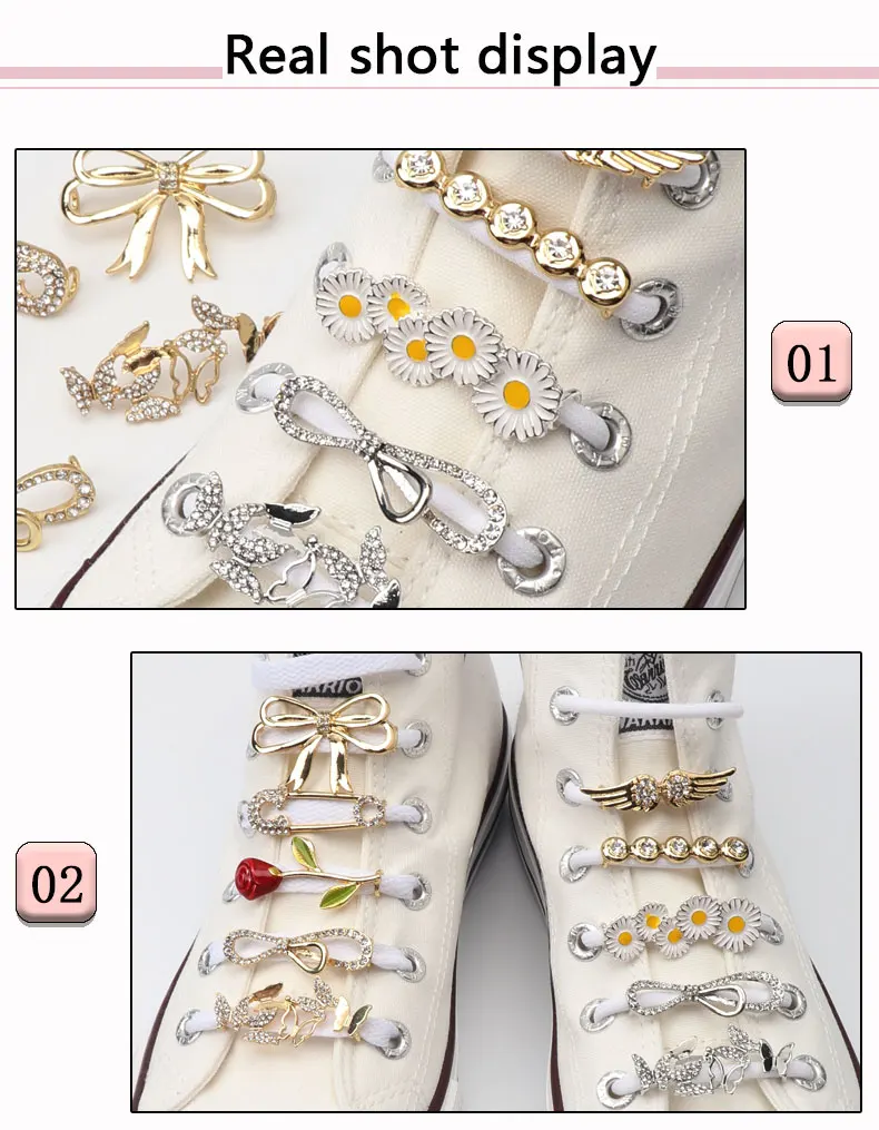Schnürsenkel-Clips, Dekoration, Schnürsenkelschnalle, Schuhe, Charm, Turnschuhe, Perle, glänzende Strass-Steine, für Damen und Mädchen, Schnürsenkel, dekorativ, 1 Stück – Detail 20