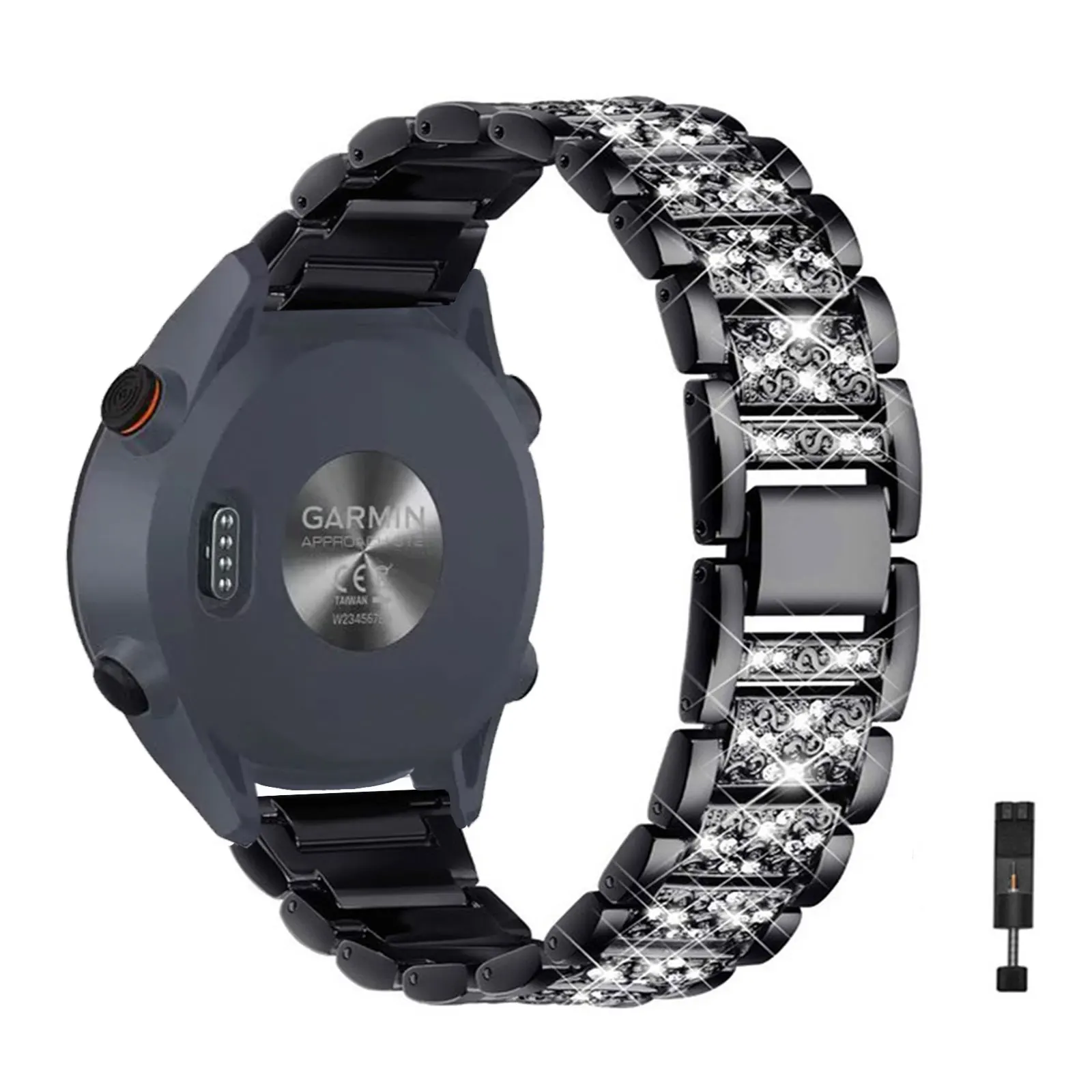 

Diamond Bands for Garmin Approach S50/S40/S42/S12/S44/Bounce, Garmin Vivoactive 5/3/3 Music Band, Glitter Metal Strap for Women