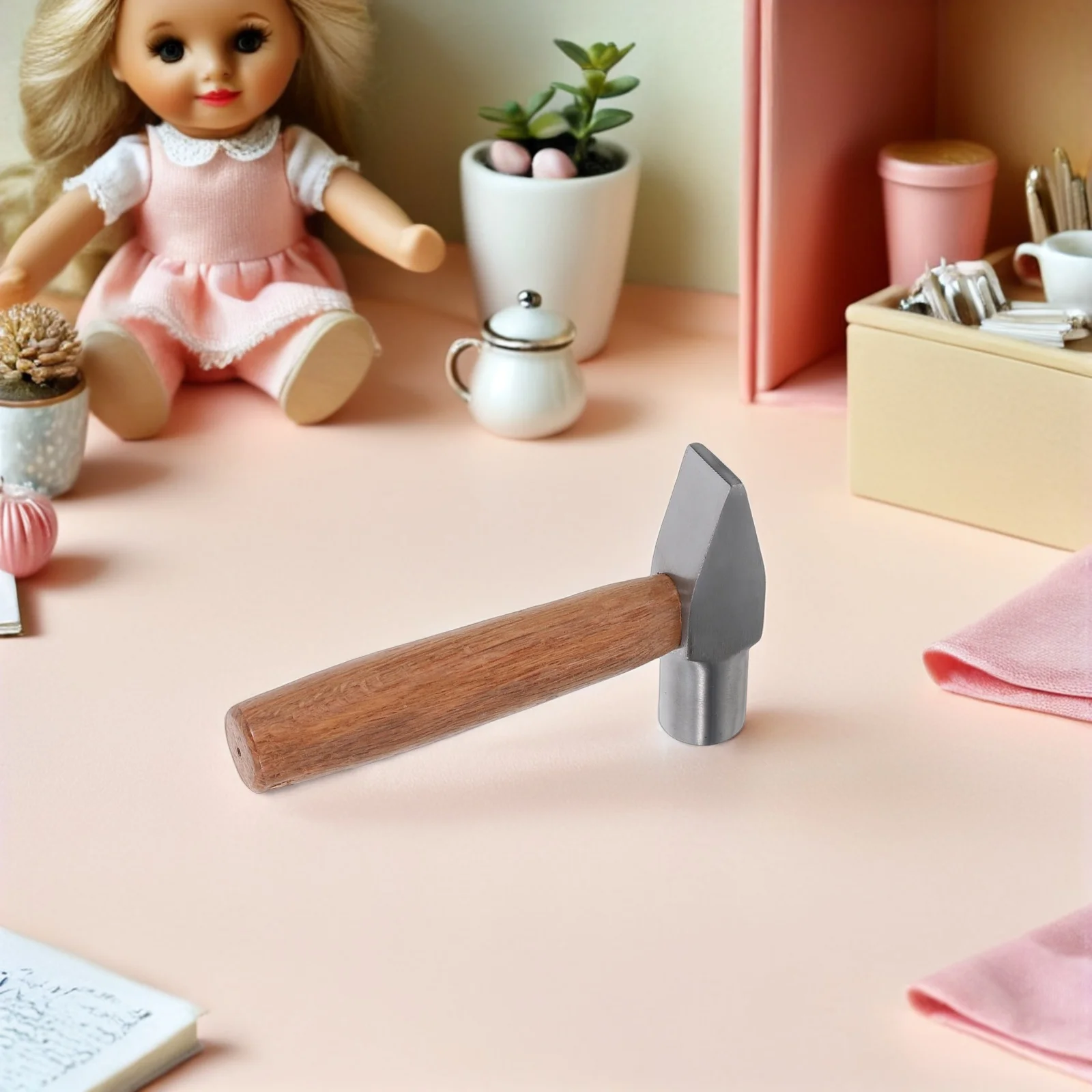 

Duckbill Hammer Small Wooden Handle Mini Anti-Slip Repair Tool For Jewelry Making Carpentry Diy Crafting Portable Short