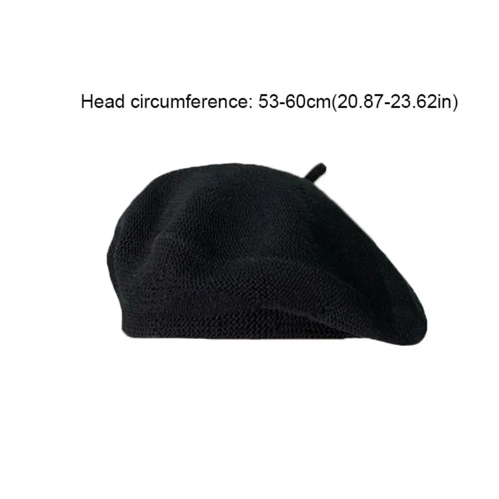 Mode Gestrickte Frauen Berets Warm Halten Einfarbig Britischen Beanie Hut Elastische Koreanische Stil Künstler Hut Mädchen