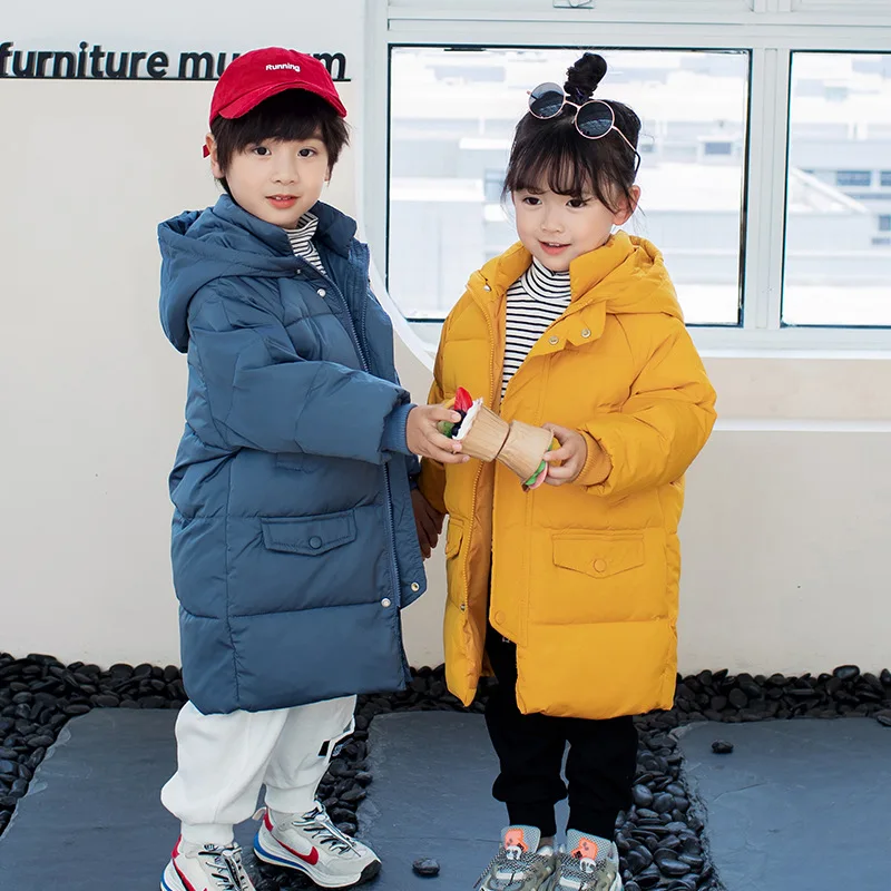 

Girls Down Coat Jacket Cotton Outwear 2023 Yellow Warm Thicken Winter Skiwear Windproof Teenagers Children's Clothing