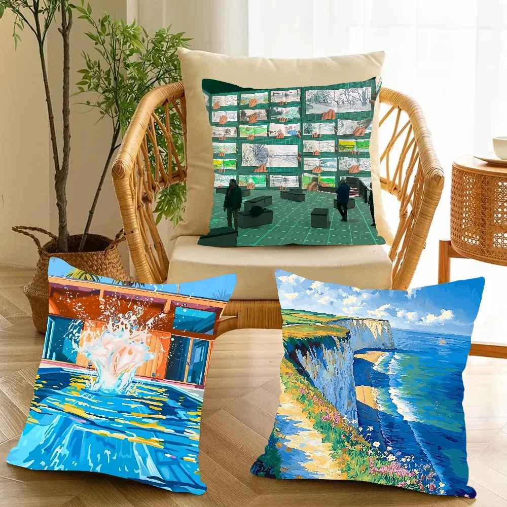 

David Hockney Art Pillow Case Cute Room Home office Decor Protective pixel Covers Without game Pillow-Insert