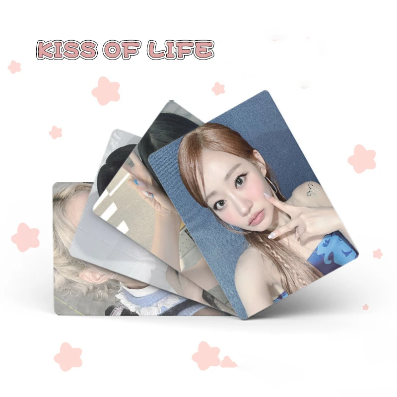 50pcs/set KISSOFLIFE Girl Group Laser Card Album LOMO Card Postcard BELLE NATTY KIOF Greeting Card Luminous Collection Gift