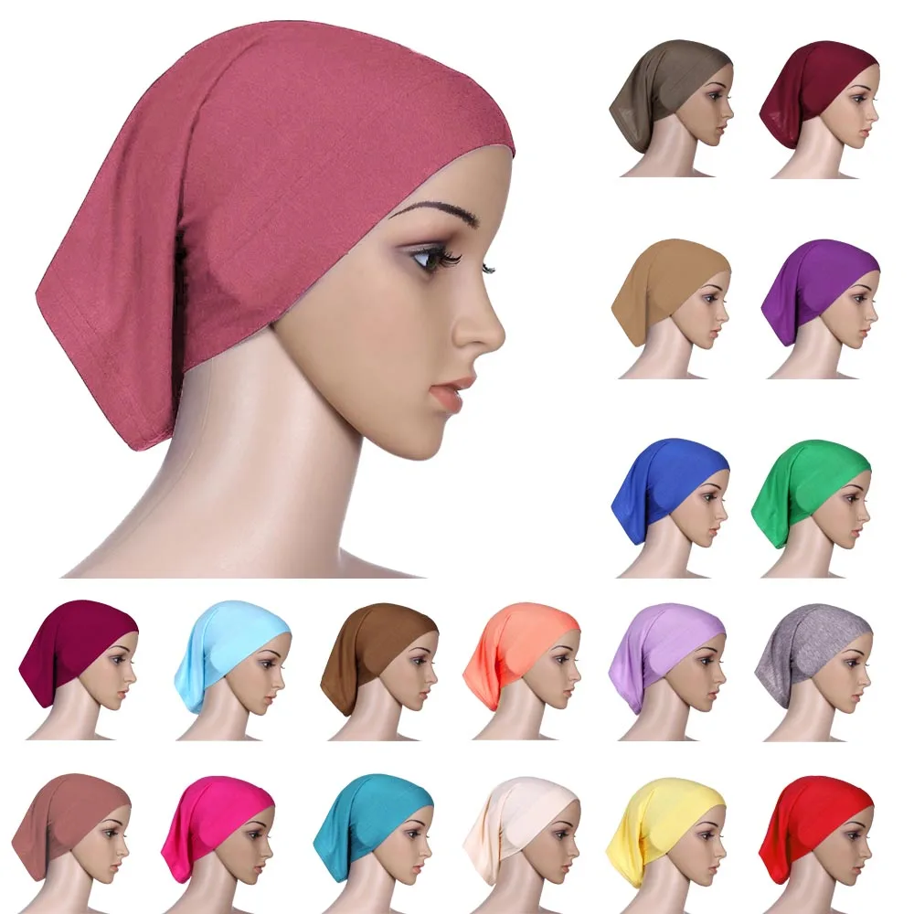 

New Muslim Women Head Scarf Hijabs Islamic Scarves Turban Inner Underscarf Cap Headscarf Hijab Bone Bonnet Tube Beanies Headwear