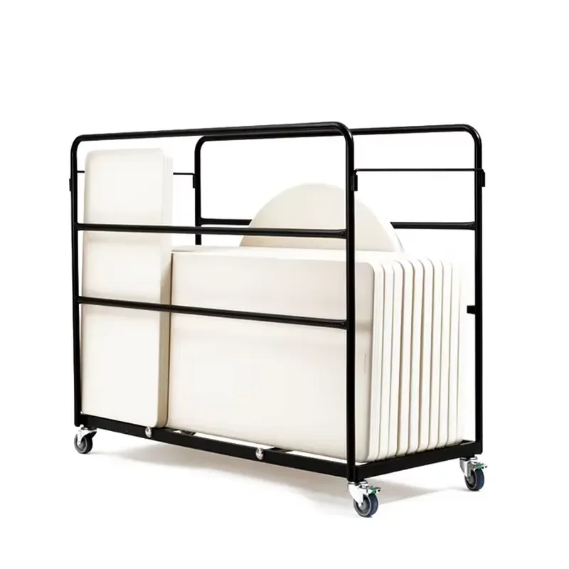 Industrial Disassembled Handle Steel Folding Rectangle and Round Table Dolly