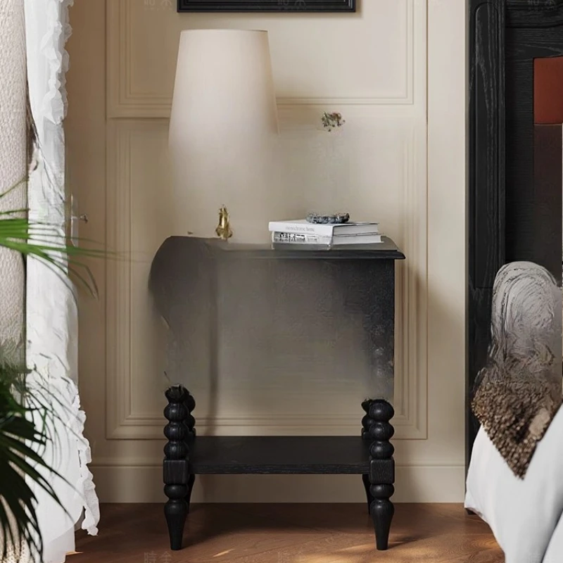 Comodino americano tutto in legno massello comodino retrò nero comodino medio antico piccolo armadietto francese