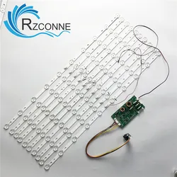 10pcs 615mm LED Backlight STRIP 10 Lamps Lens kit Aluminum Board Optical Fliter for TV Monitor UPDATE CCFL