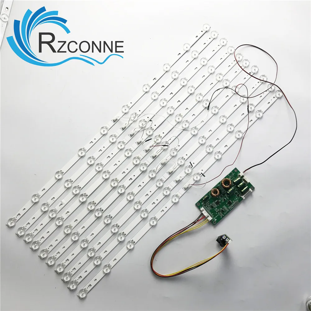 10pcs 615mm LED Backlight  STRIP 10 Lamps Lens kit Aluminum Board Optical Fliter for TV Monitor UPDATE CCFL