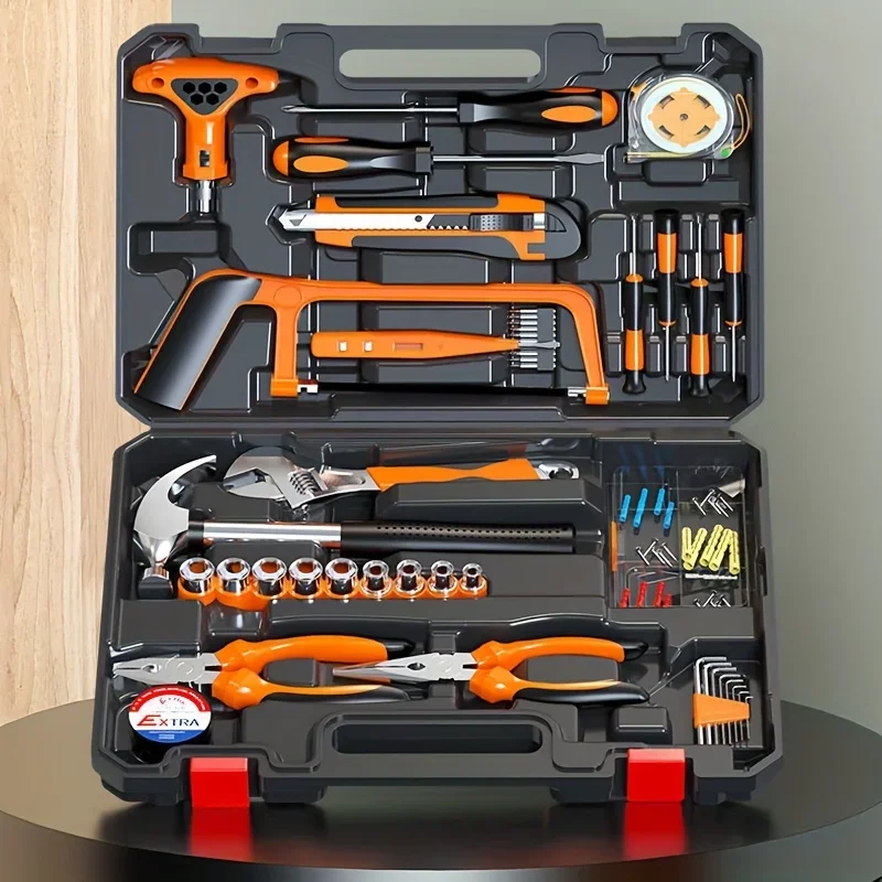 82 Pieces of Home Repair Tool Kit, General Home/car Repair Tool Kit, with Toolbox Storage Box, Universal Home Tool Kit