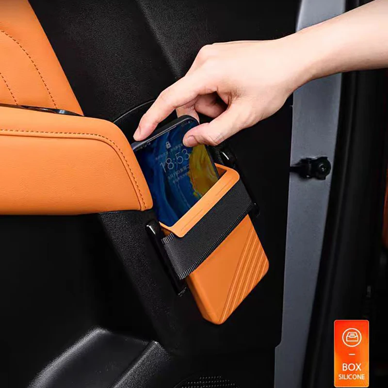 Fit For New Haval H9 MKII 2025+ Silicone Storage Box With Handle Inside The Door Storage Box Brown Four-door Storage Box