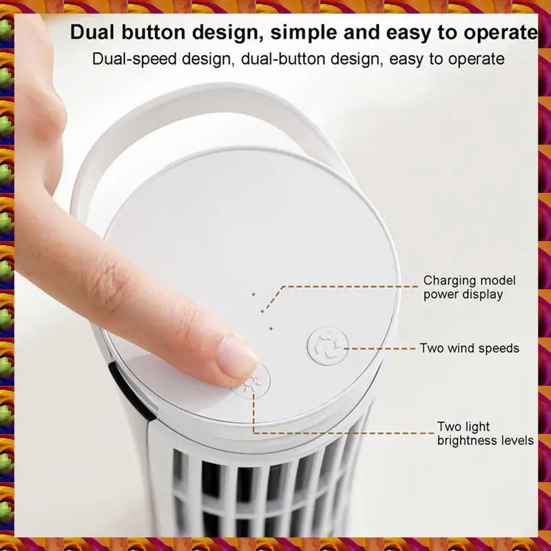 BTCL Bedroom Desk Mini Tower Fan Table Cooling Fan 2-Speed Wind Speed Adjustment Electric Desk Fan