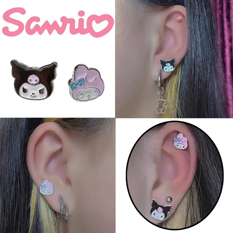

Sanrio Kuromi симметричные серьги аниме дизайн персонажа высокой красоты девушки серьги Подвески милый дизайн серьги подарок на день рождения