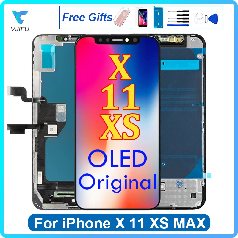 

Original Screen For iPhone X XR XS MAX LCD Display Touch Screen For iPhone 11 Pro Max OLED Ercan Replacement Digitizer Assembly