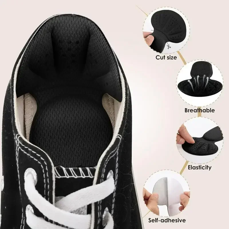 4Pcs New Sponge Heel Cushion Back of Inserts Heel Protectors Shoe Pads for Shoe Non-slip Shoes Insoles T-Shaped Foot Care Pad