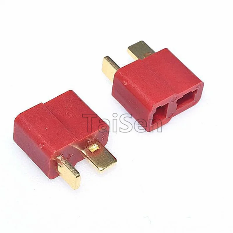 10PCS Gold-Plated T Plug Socket T-Shaped Power Connector Male Female Connector Male-Female Pair For RC Model Anti-Slip T-Plug