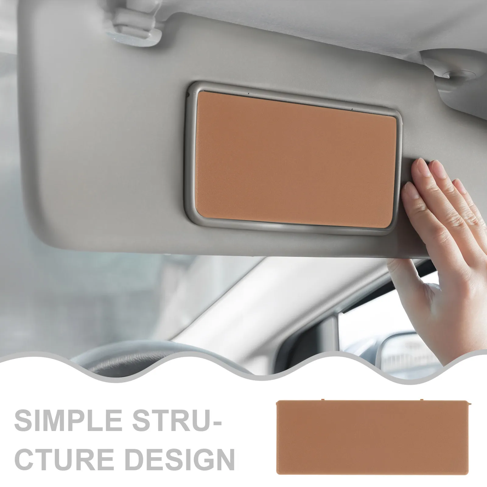 Sun Visor Makeup Mirror Cover Car Vanity Mirror Protector Lid Interior Replacement Auto Visor Cover Compatible for Chevrolet Car