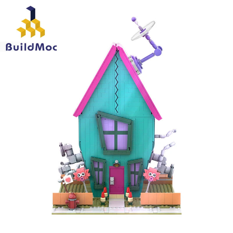 

NEW Invadered Zims Movie Zim's House Building Blocks Set Creative Cartoon Cabin Forest Hut Model Toys Children Gifts