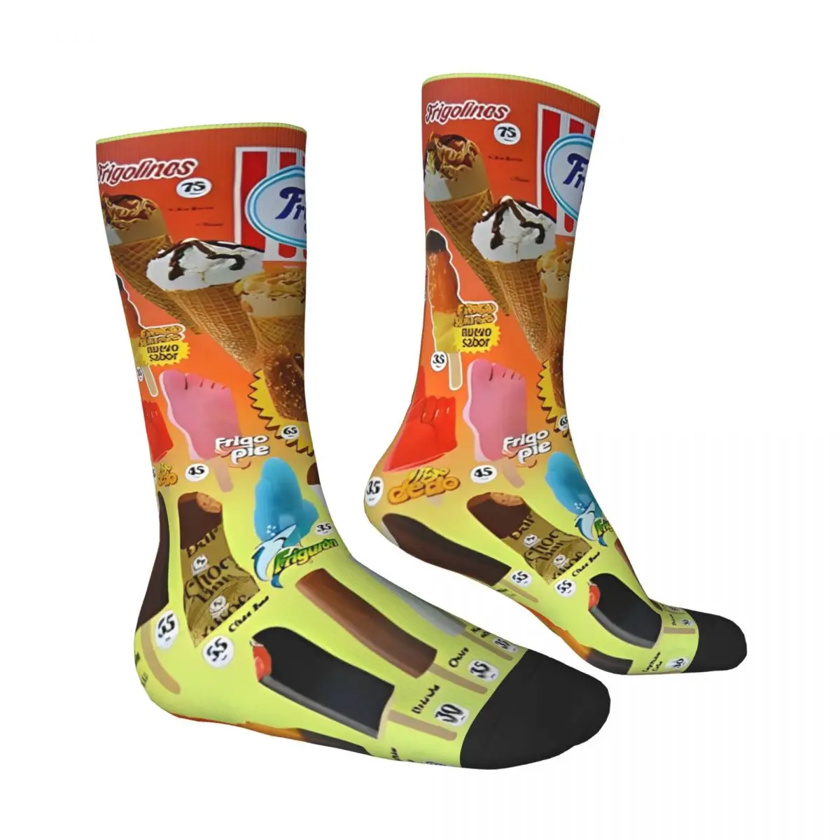 Funny Ice Cream Socks Winter Stockings Trendy Men Medium Soft Socks Custom Running Sports Non Slip Socks