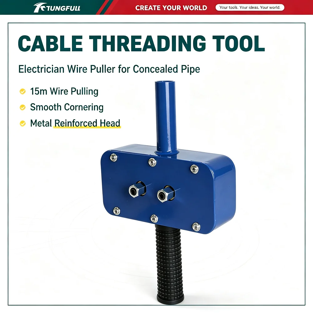 TUNGFULL Electrician Cable Puller Tool Semi-automatic Wire Threader For PVC Conduit Hidden Pipe Wire Pulling Lead Device