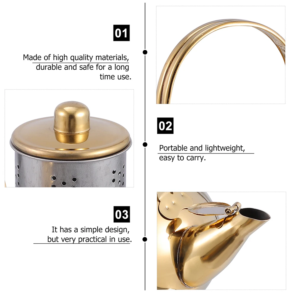 

Teapot Stainless Steel Kettle Coffee Machine Teakettle Whistling Miss with Strainer Gas Stovetop
