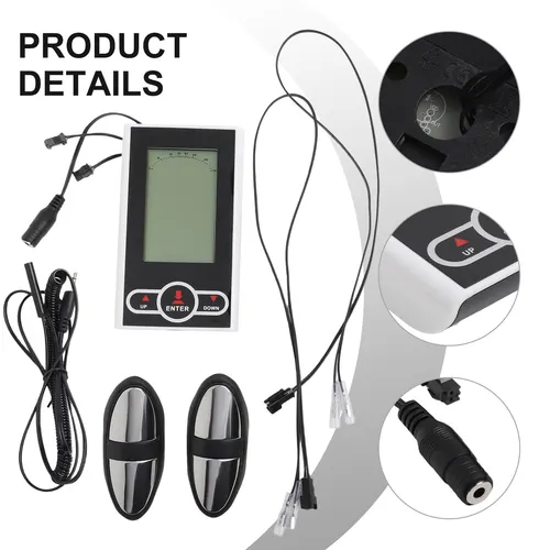 Imagen 1 del producto 1 Juego de Monitor para bicicleta estática, velocímetro, Sensor de ritmo cardíaco, Cable del Sensor de velocidad, pantalla de entrenador elíptico para bicicleta estacionaria, 137x80mm