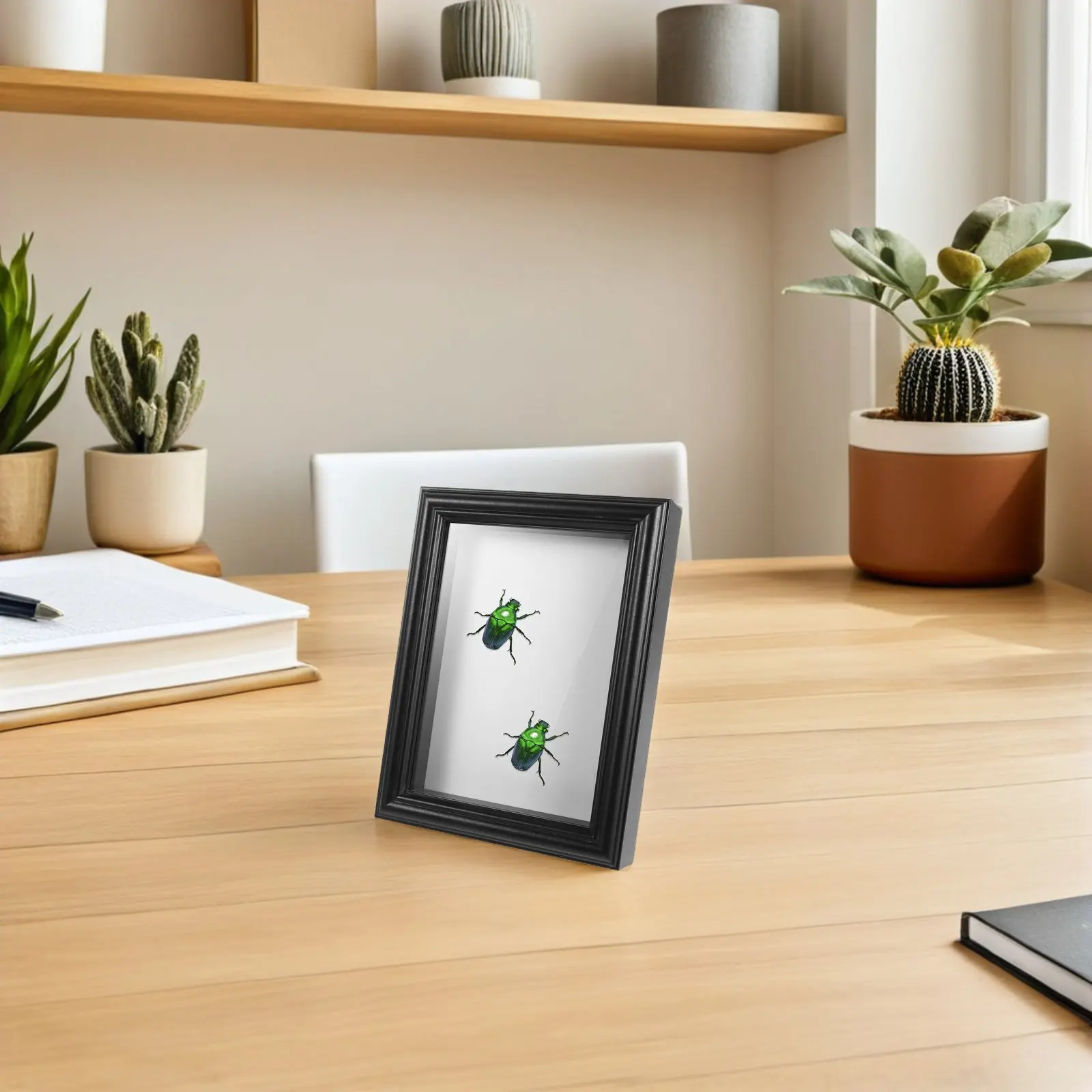 7 Inch Butterfly Specimen Shadow Box Wooden Frame with Clear Glass Insect Display Case for Entomology Education Specimen Frame