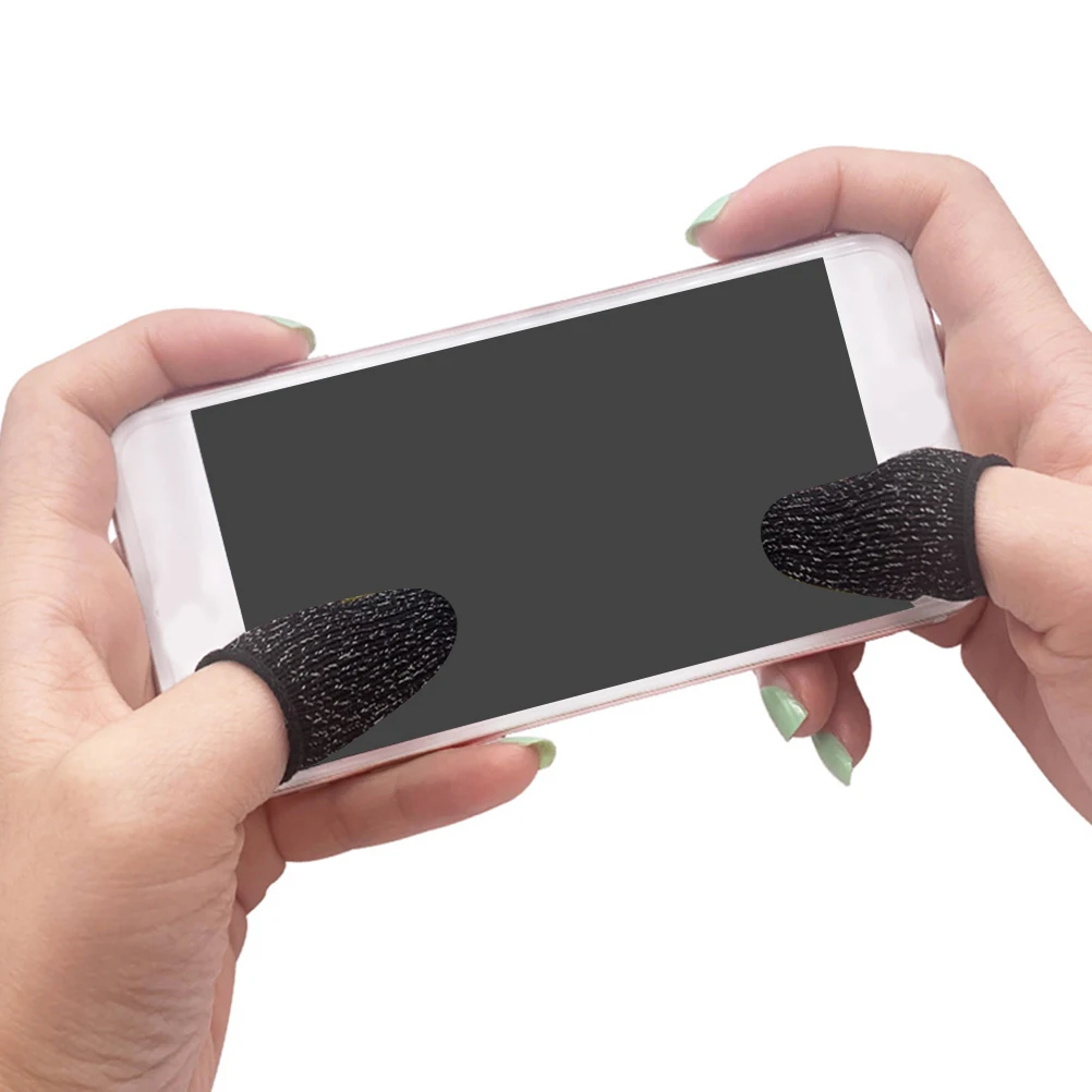 

10Pcs Sweat-Proof Elastic Finger Covers Black Wear-Resistant Sleeves for Props Comfortable Durable Nylon Finger Sets