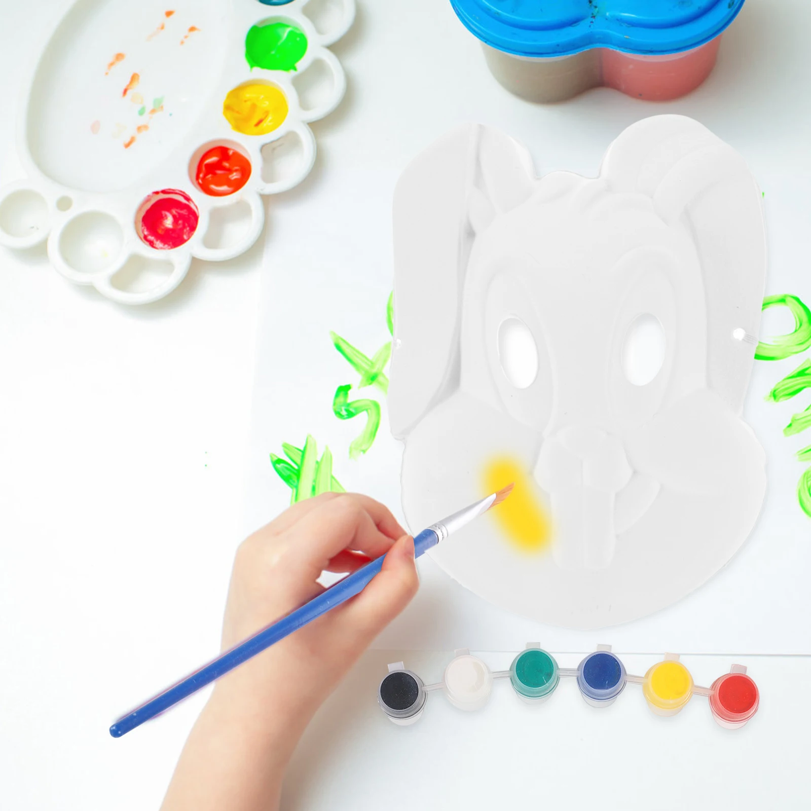 

6 Pcs Pulp Bunny Mask White Rabbit Masks Adults Mash up Unpainted Animal Costume Child