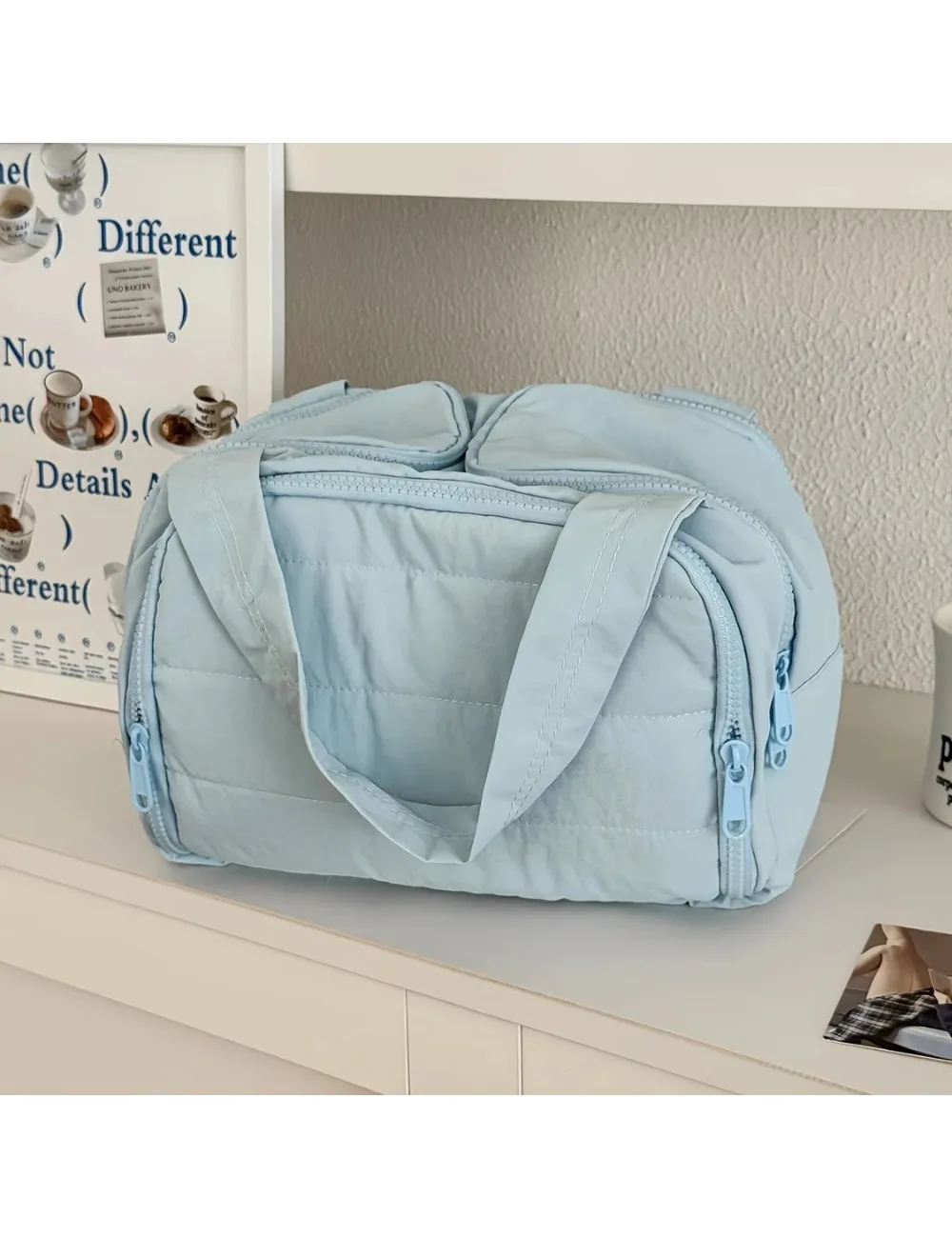 Сумка для хранения большой вместимости — мягкая складная сумка на молнии, портативная дорожная сумка для хранения, простая и практичная сумка для ежедневного использования.