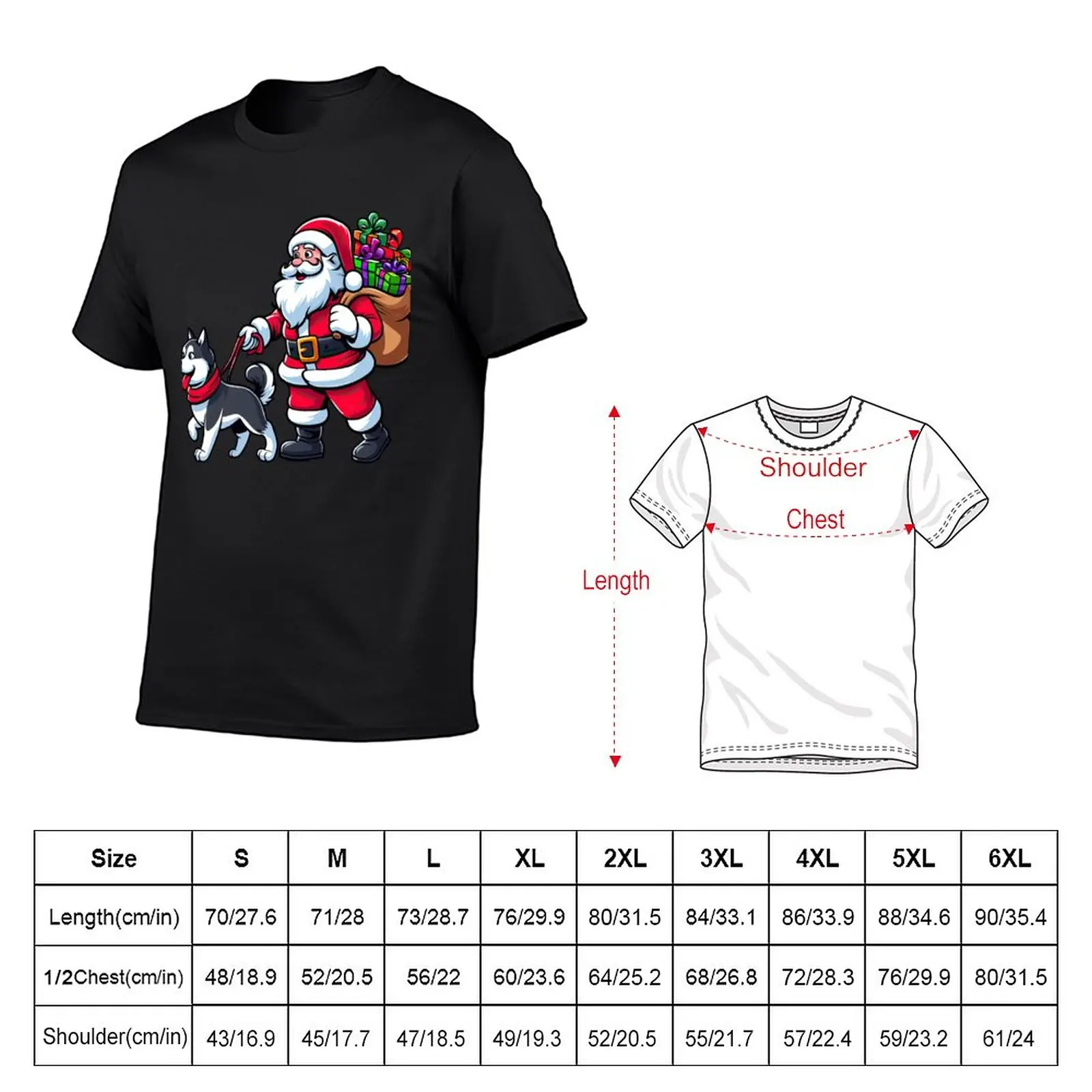 Husky Dog Santa Claus T-Shirt new edition t shirt summer tops summer clothes Short sleeve tee men