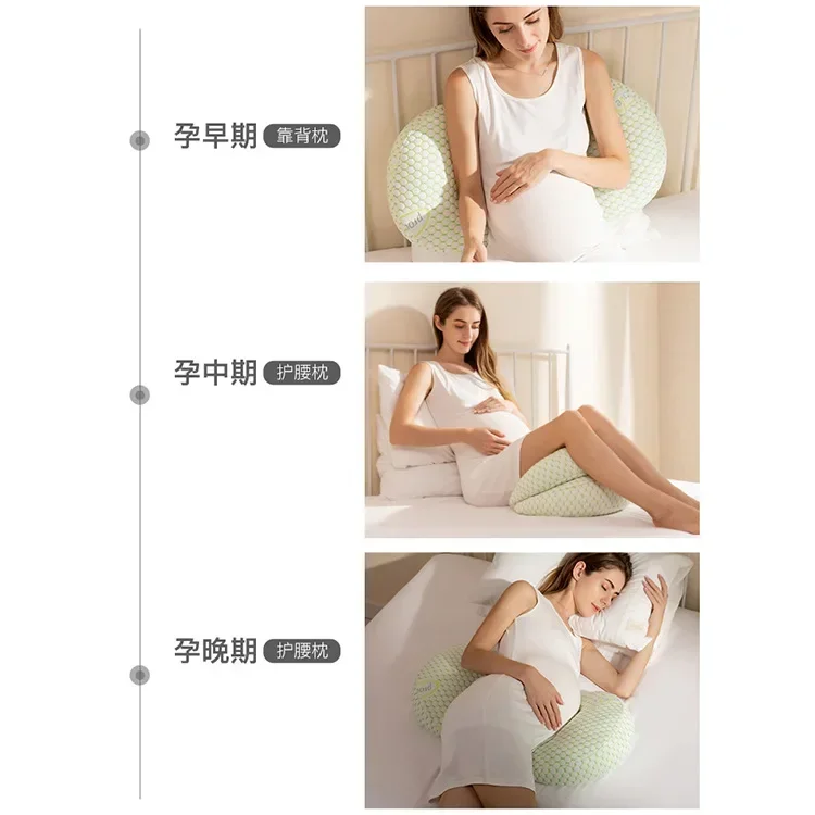 Almohada de embarazo en forma de U, almohada de cintura de maternidad, ropa de cama de algodón para dormir, cojín corporal, almohada de lactancia para embarazadas