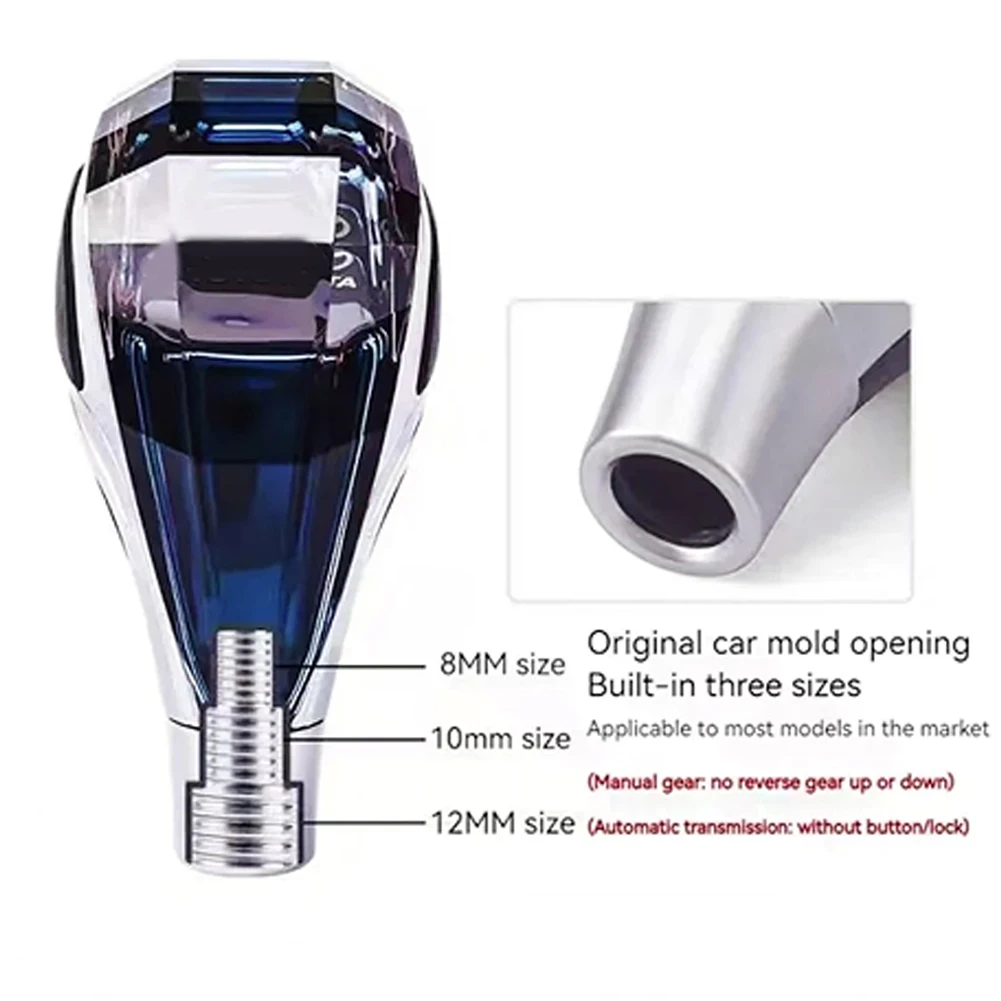 

Сенсорные хрустальные ручки переключения передач с 7 цветами подсветки, совместимые с большинством автомобилей